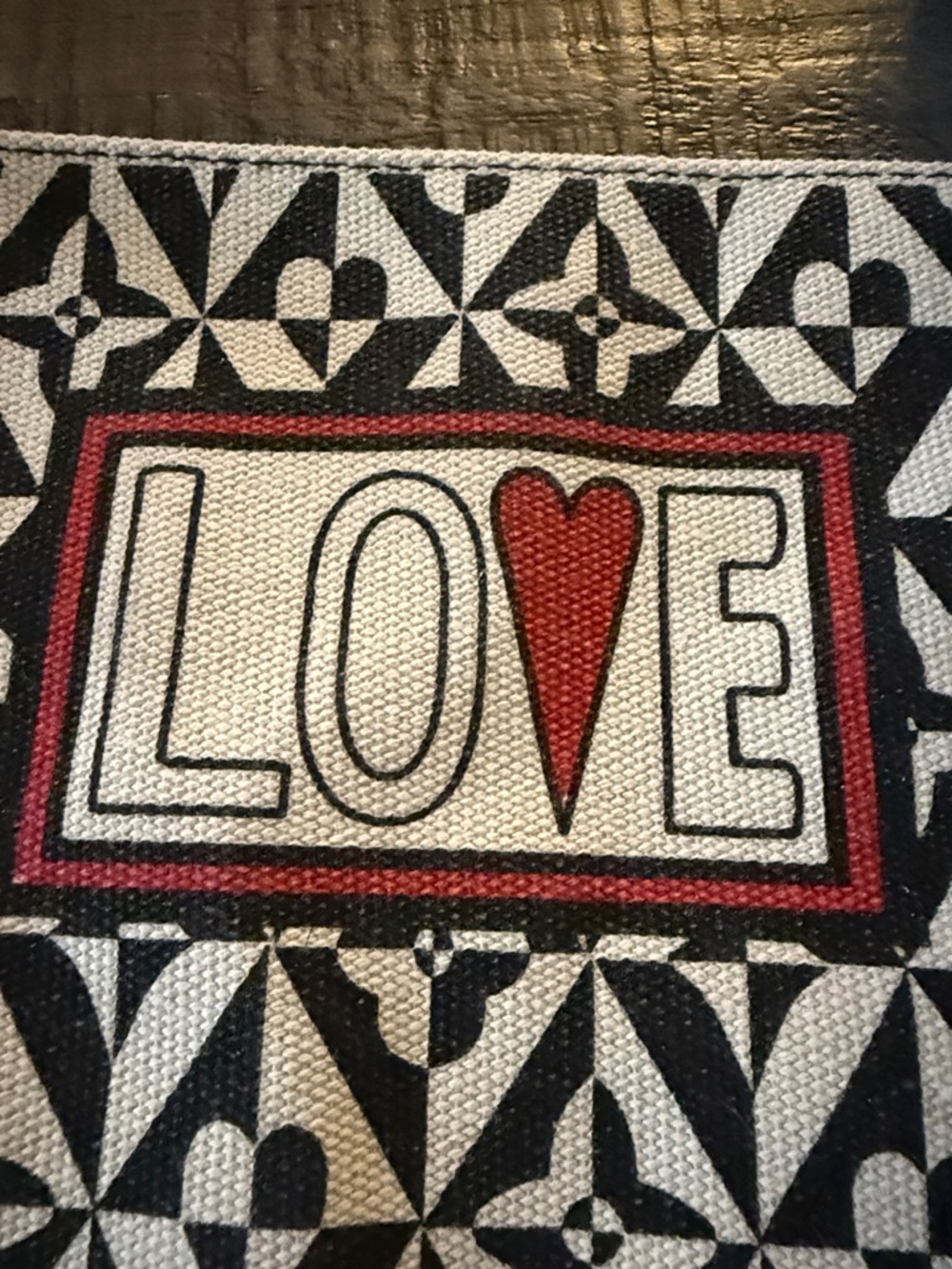 Brighton LOVE Patterned Cosmetic Pouch - Black, White & Red - New without tags - Picture 3 of 6